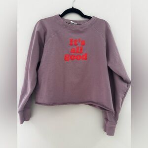 NATURAL LIFE Cropped Purple Crewneck